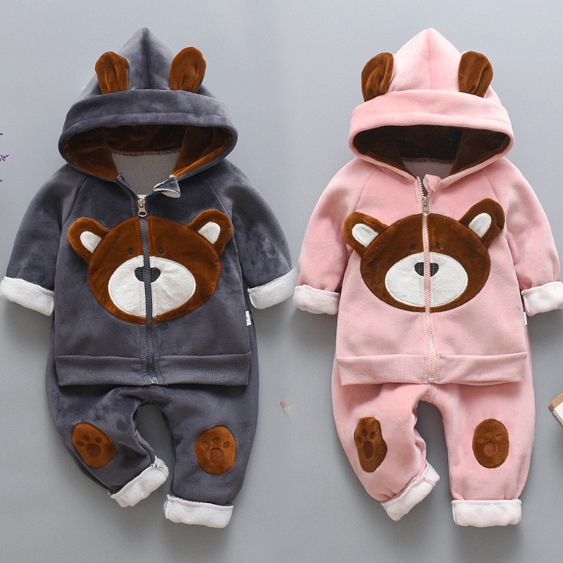 Baby's Cute Plush Vest, Sweatshirt and Pants 3 Pcs Set