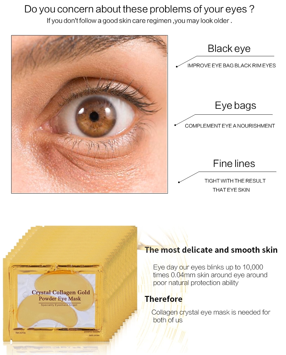 Gold Crystal Collagen Eye Patches 10 pcs/Set