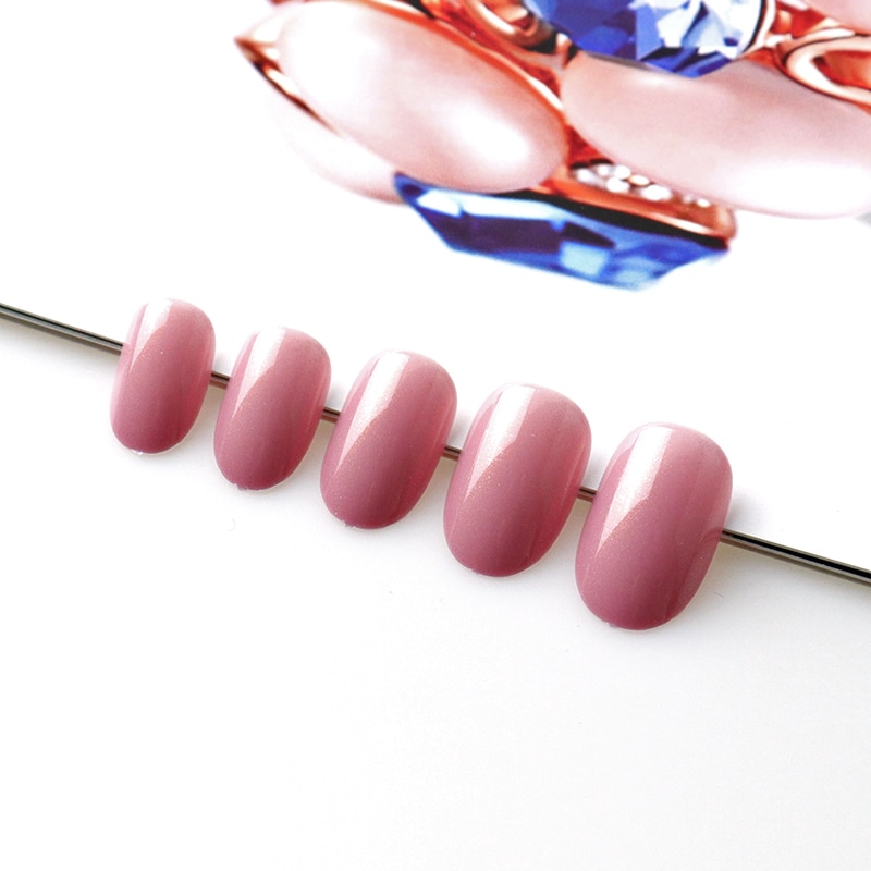Oval Shaped sleek pearl Press-on Nails 100 Pcs Set