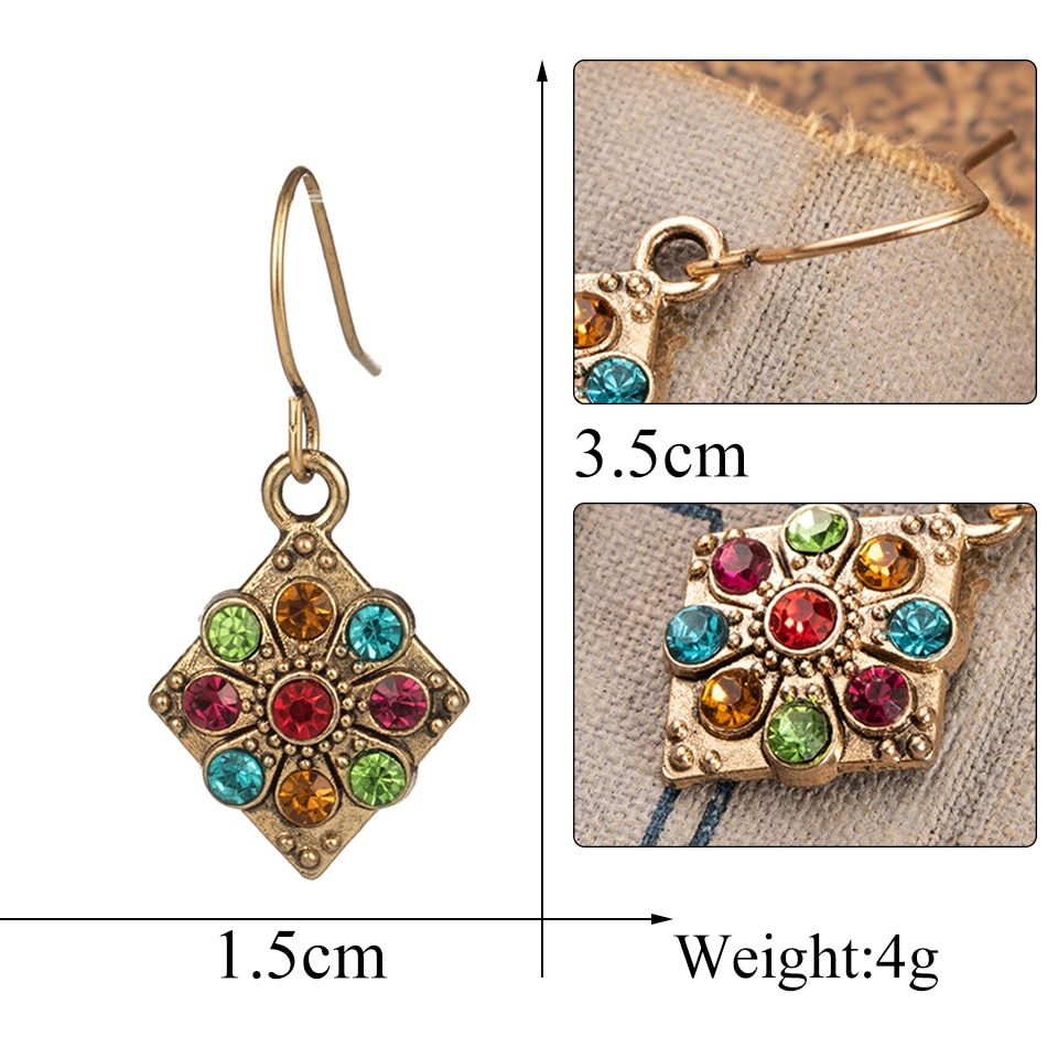 Orecchini a Goccia Colorati Stile Boho da Donna