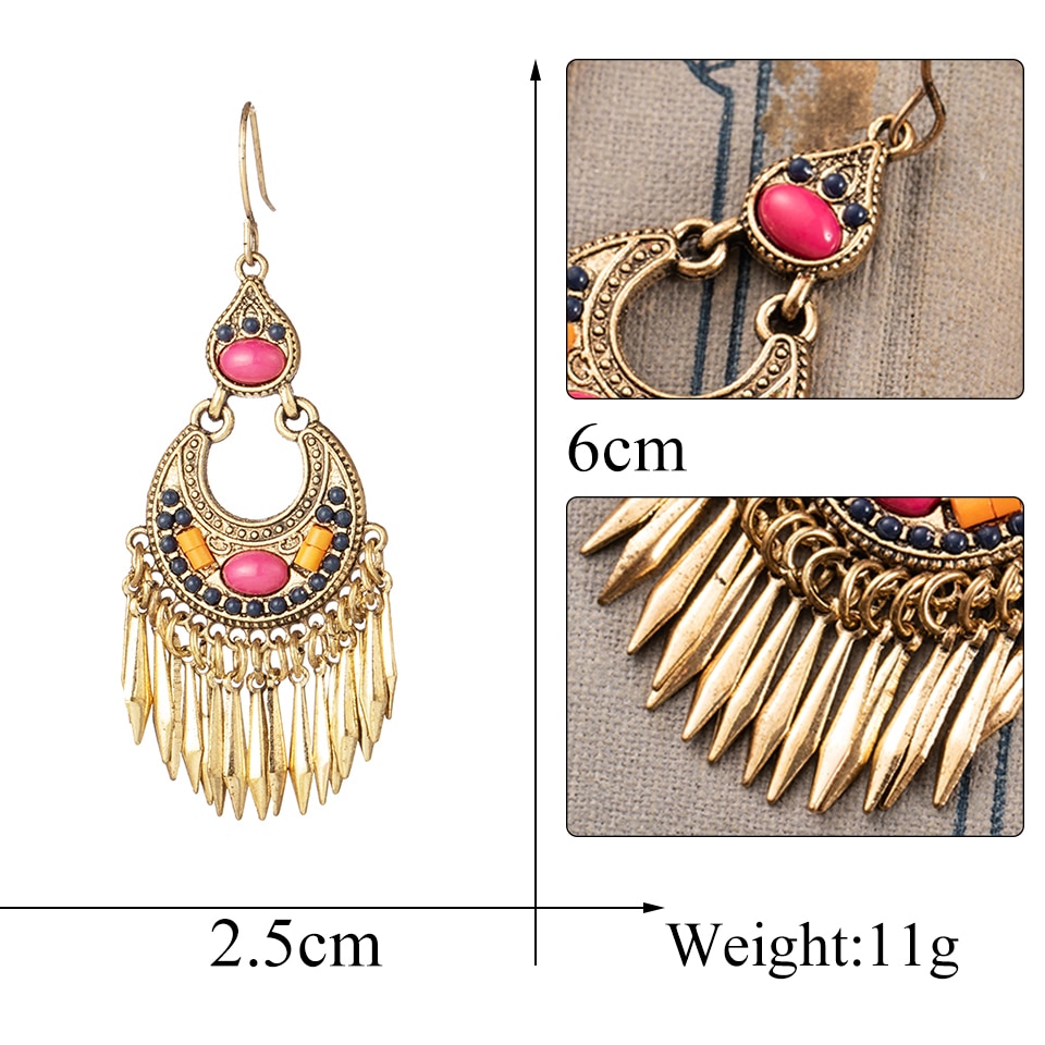 Orecchini a Goccia Colorati Stile Boho da Donna