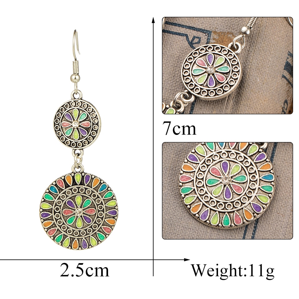 Orecchini a Goccia Colorati Stile Boho da Donna