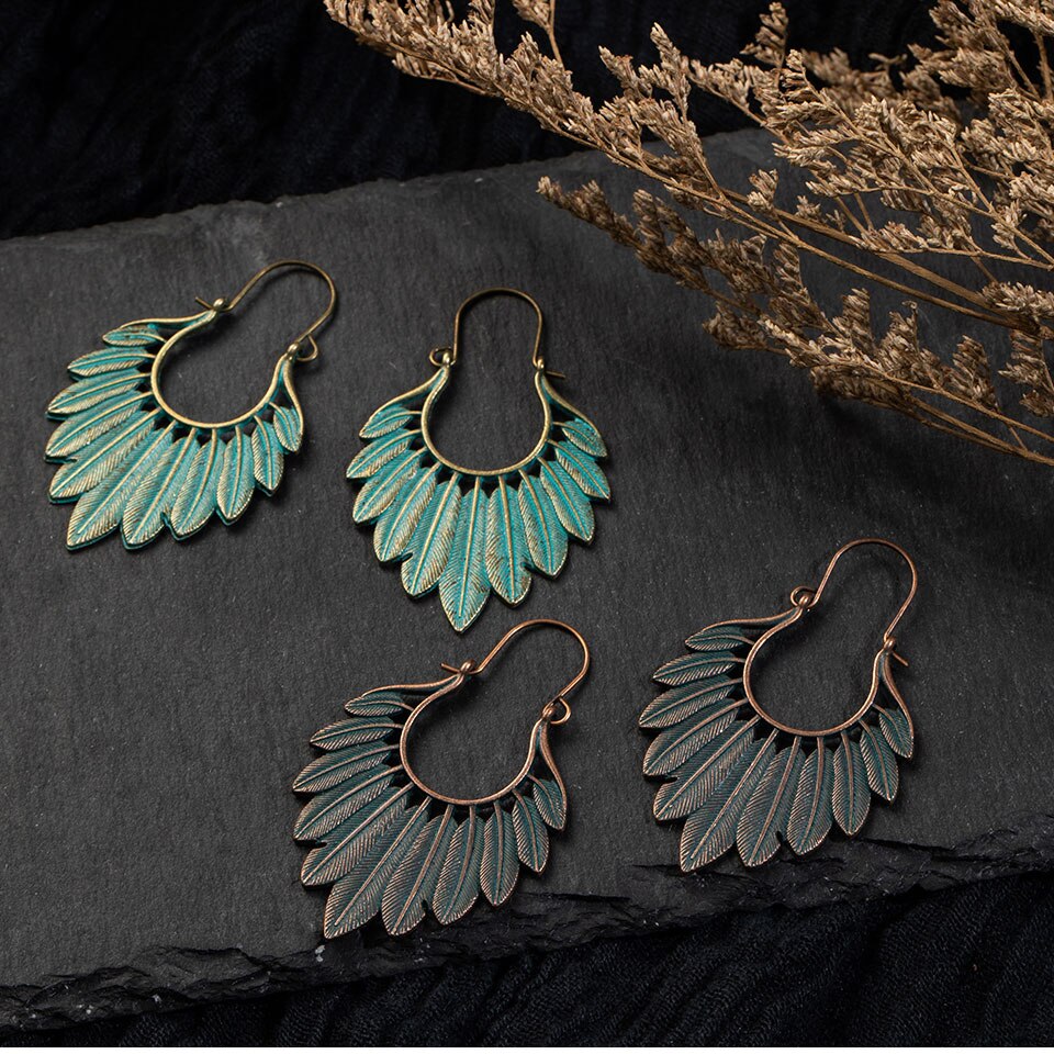 Orecchini Pendenti in Metallo Stile Boho da Donna