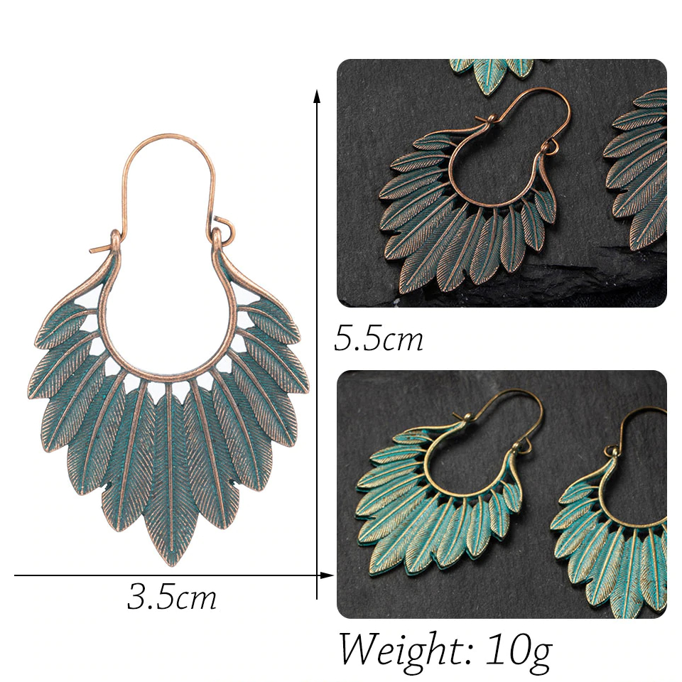 Orecchini Pendenti in Metallo Stile Boho da Donna