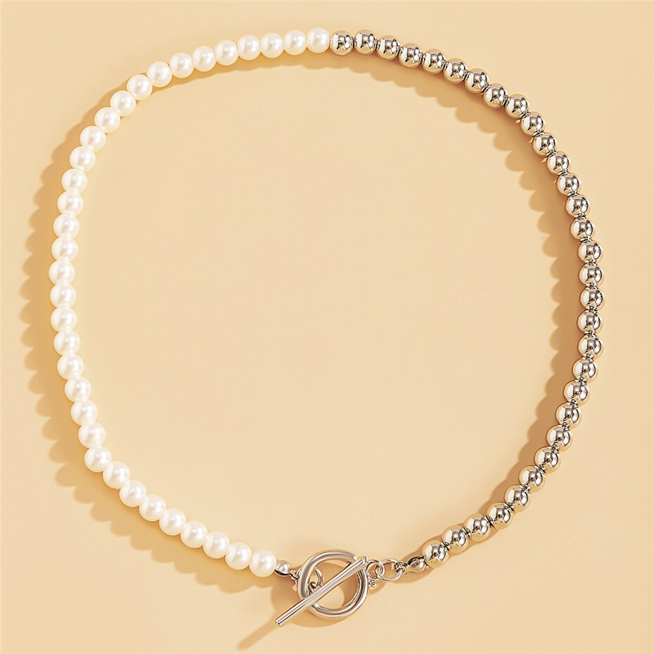 Women's Baroque Pearl Chain Necklace
