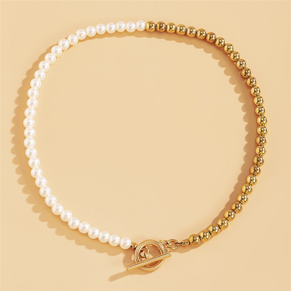Women's Baroque Pearl Chain Necklace