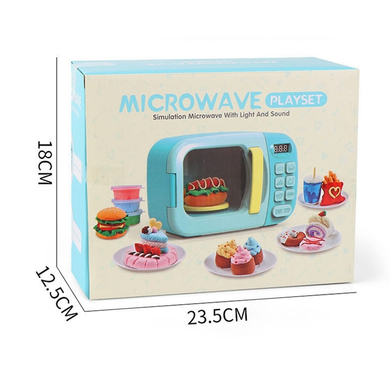 Kid's Kitchen Simulation Mini Microwave Oven with Cutting Toys Set