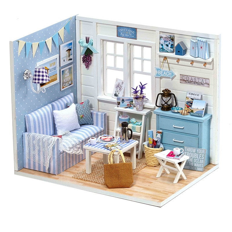 Miniature Colorful DIY Doll House with Furniture