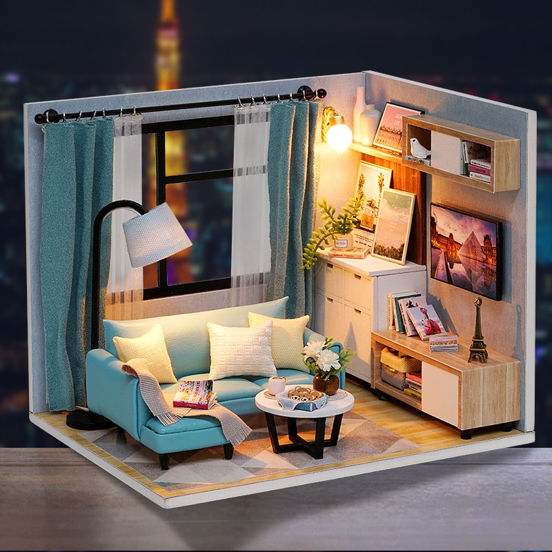 Miniature Colorful DIY Doll House with Furniture