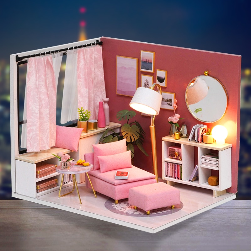 Miniature Colorful DIY Doll House with Furniture