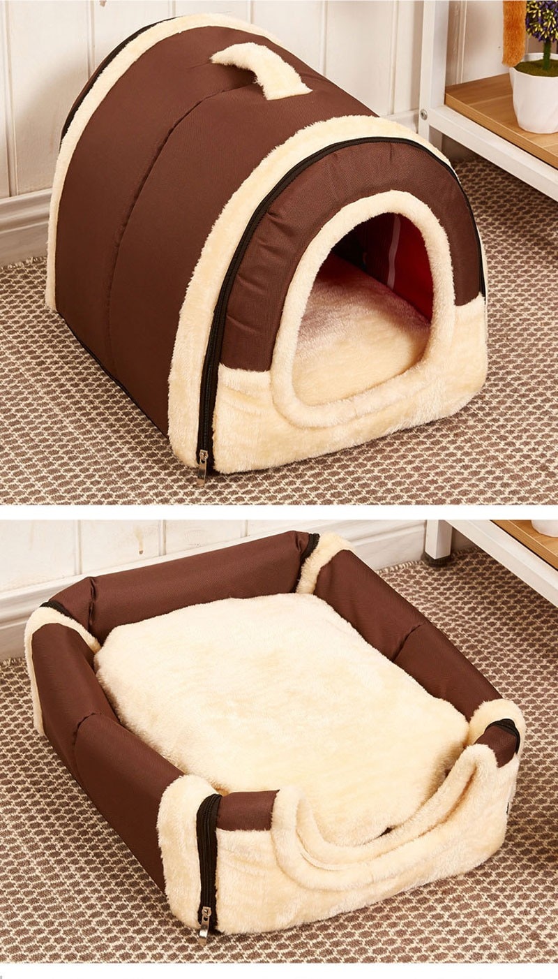 Pet's Collapsible Design Printed Warm Bed