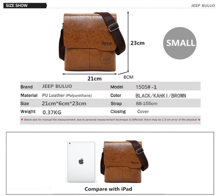 Men's Leather Messenger Bag with Phone Case