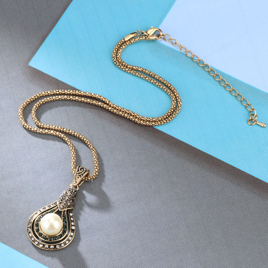 Women's Pearl Pear Earrings, Necklace and Ring Set