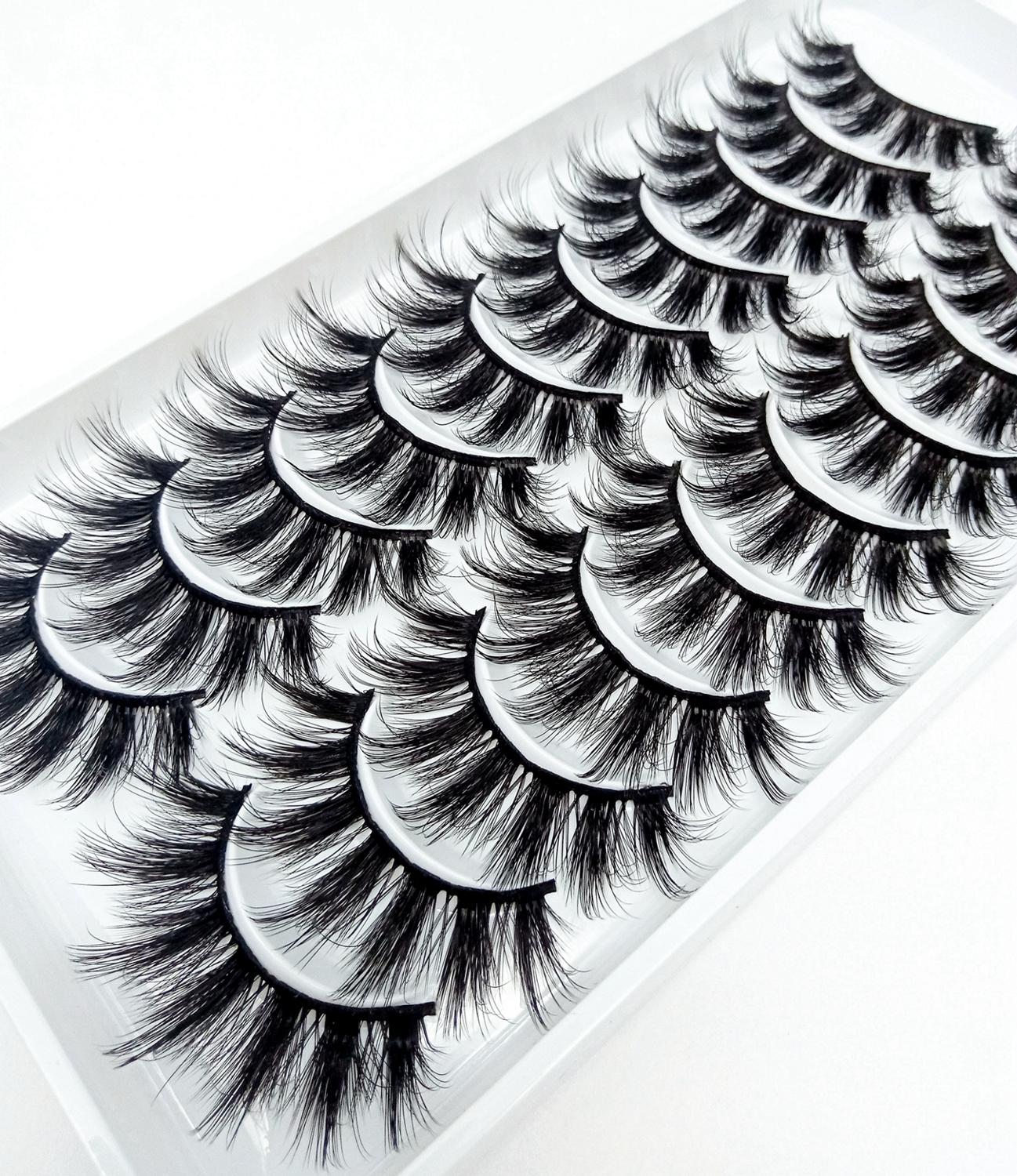 3D Soft Wispy Mink Hair False Eyelashes Set, 10 Pairs