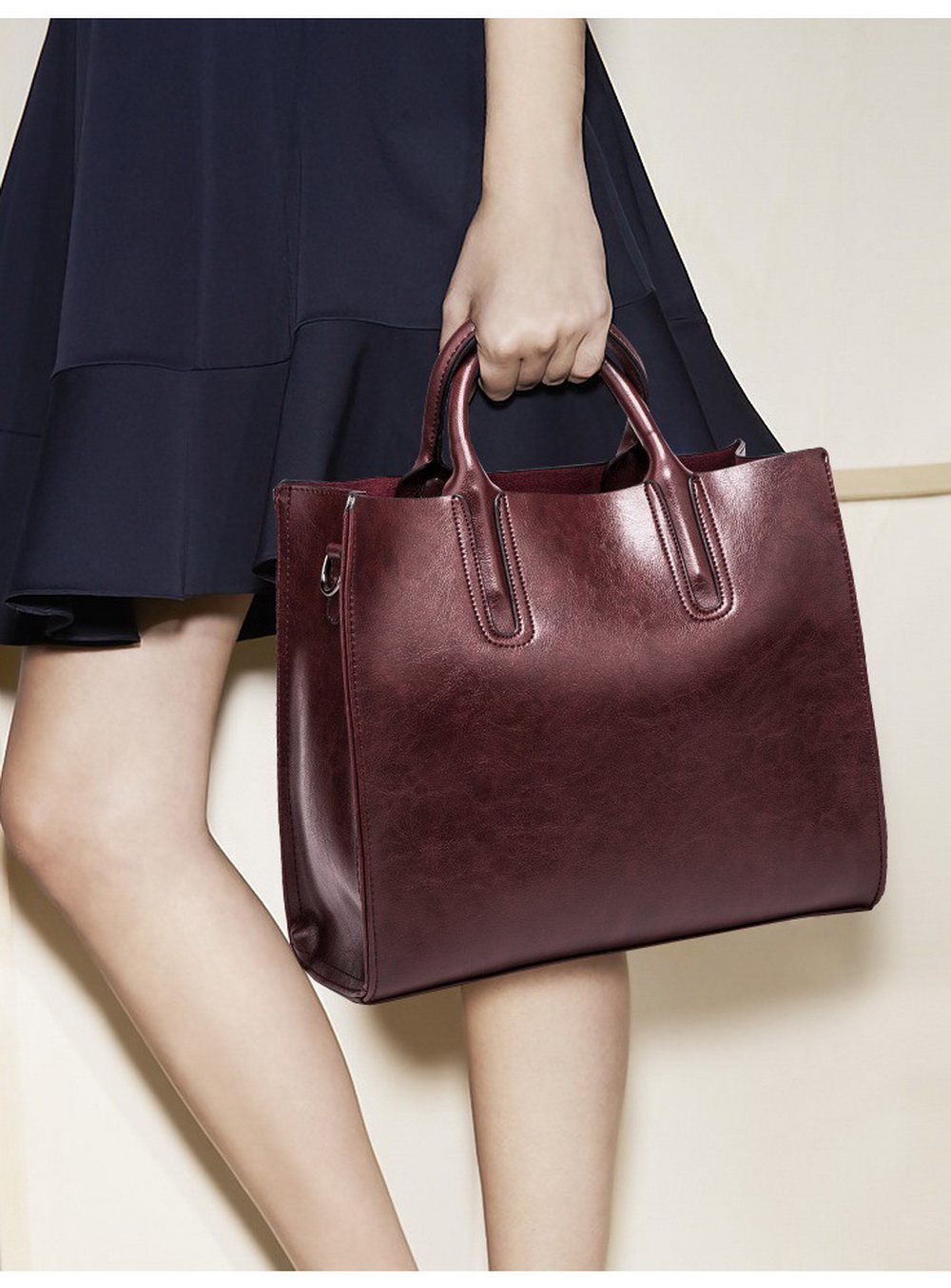 Women's Oil Eco-Leather Tote Bag Women's Oil Eco-Leather Tote Bag