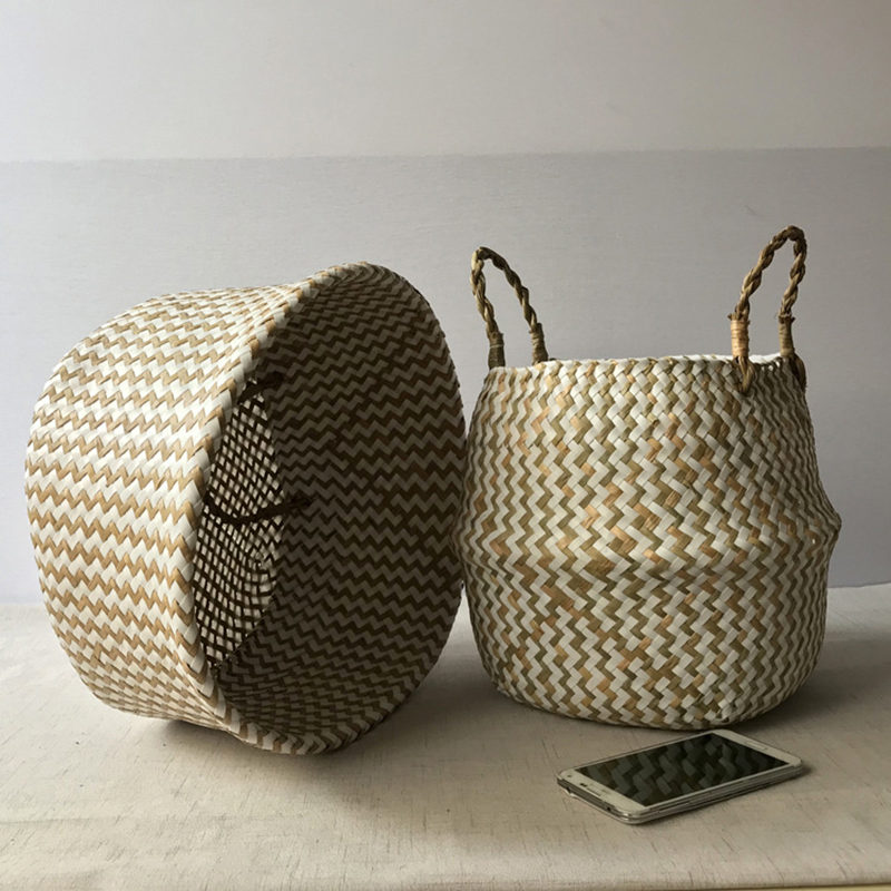 Foldable Handmade Woven Storage Basket for Gardening