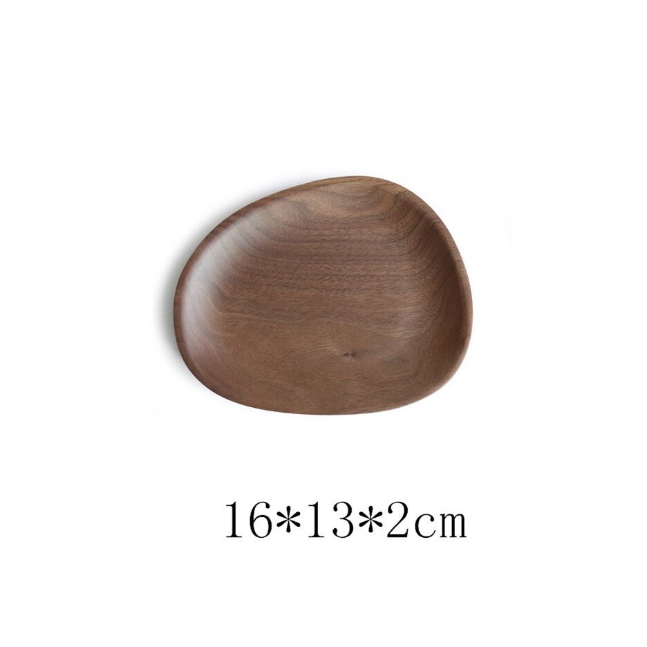Irregular Shaped Walnut Wooden Dishes Set