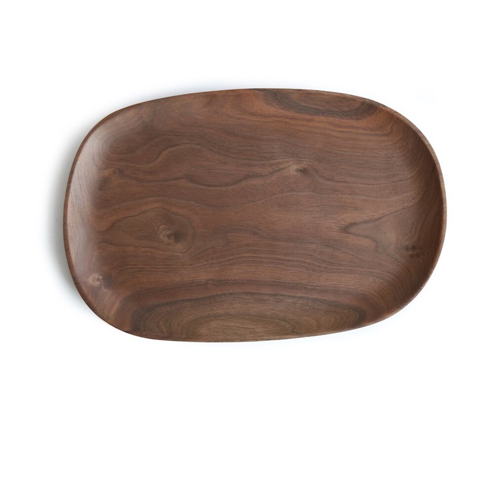 Irregular Shaped Walnut Wooden Dishes Set