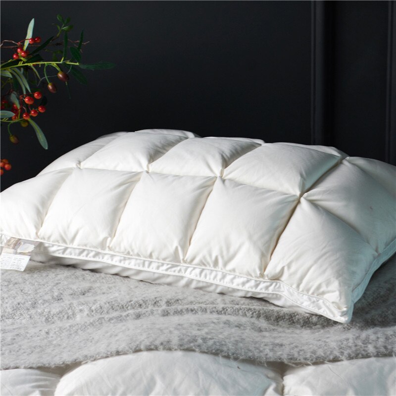 Natural Goose Down Rectangle Shaped Pillow for Sleeping 2 pcs Set