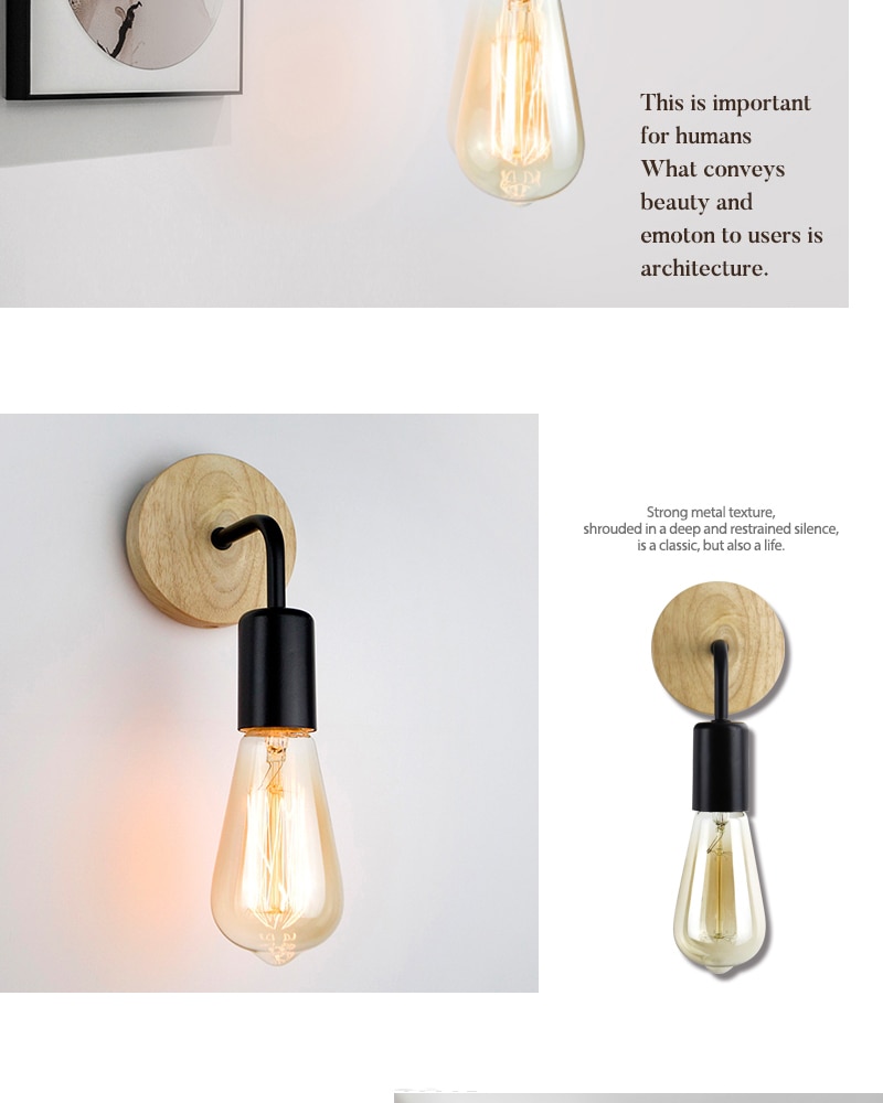 Industrial Style Wood Wall Light Industrial Style Wood Wall Light