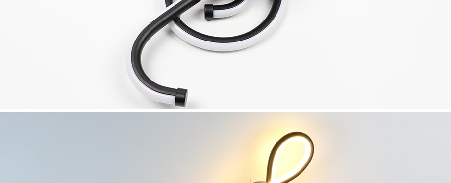 Music Clef Shaped Iron LED Wall Lamp