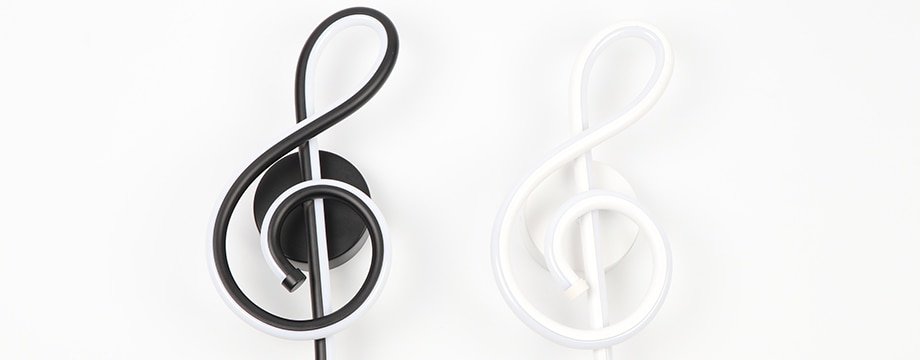 Music Clef Shaped Iron LED Wall Lamp