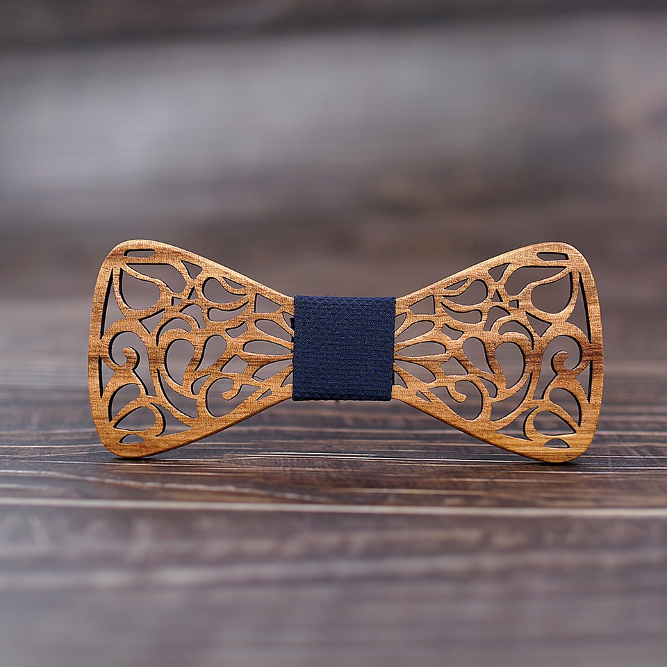 Men's Floral Wood Bow Tie