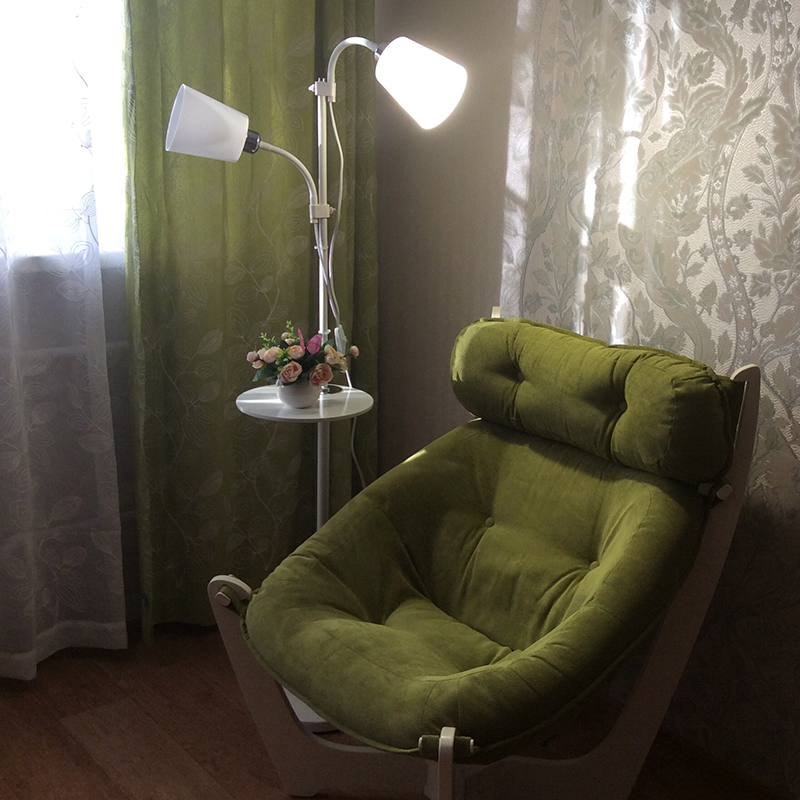 Nordic Dual-Head Gooseneck Floor Lamp with Table - Sage Design Group - Annette Sage, CEO