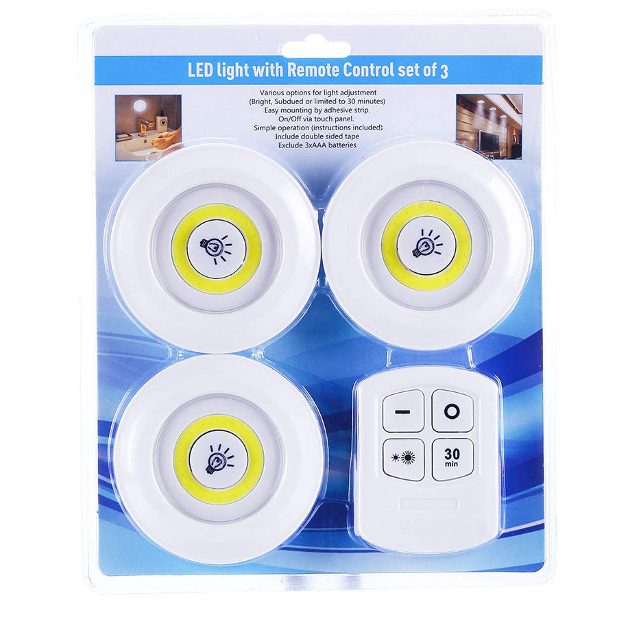 Dimmable Round LED Under Cabinet Lights with Remote Control
