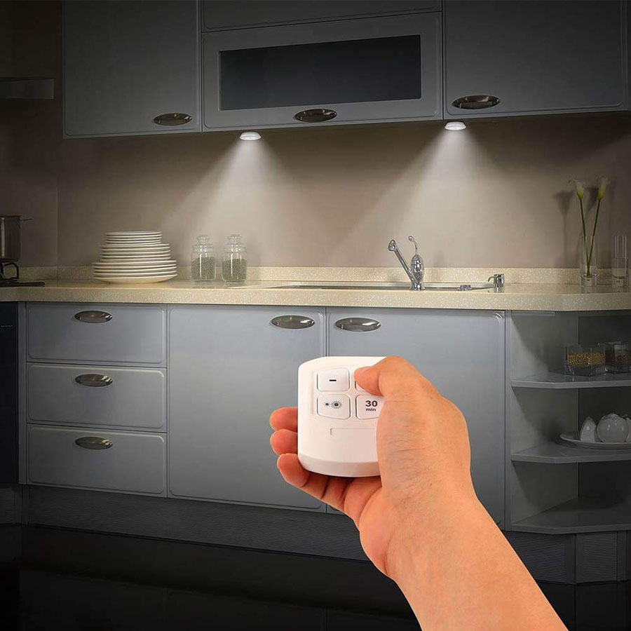 Dimmable Round LED Under Cabinet Lights with Remote Control