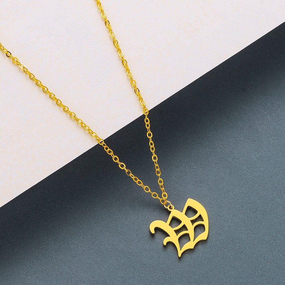 Men's Gothic Letter Shaped Pendant Necklace