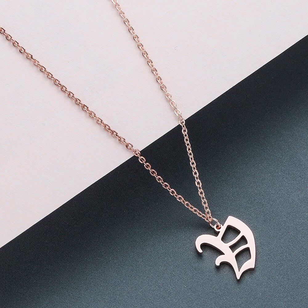 Men's Gothic Letter Shaped Pendant Necklace