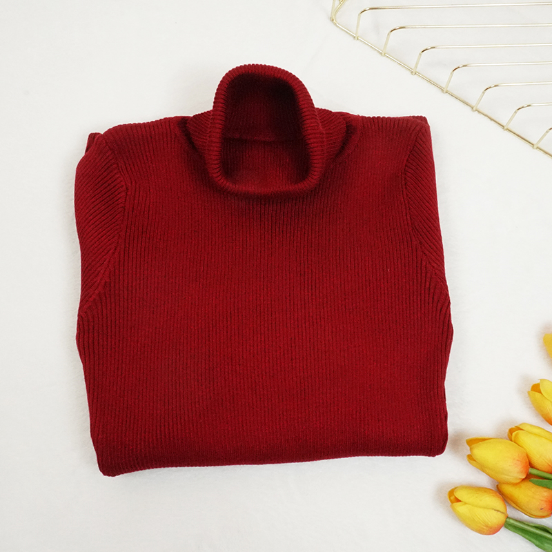 Women's Knitted Solid Color Turtleneck Dress Women's Knitted Solid Color Turtleneck Dress