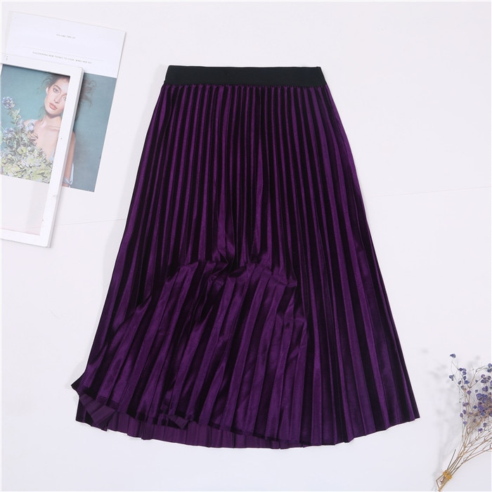 Women's Colorful Pleated Skirt
