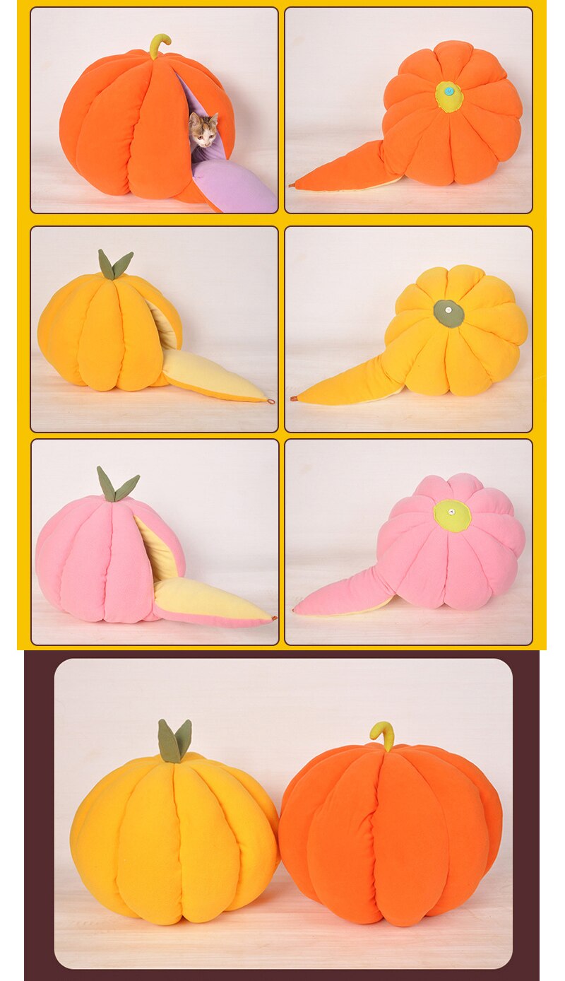 Cute Pumpkin Shaped Sleeping Bed for Cats