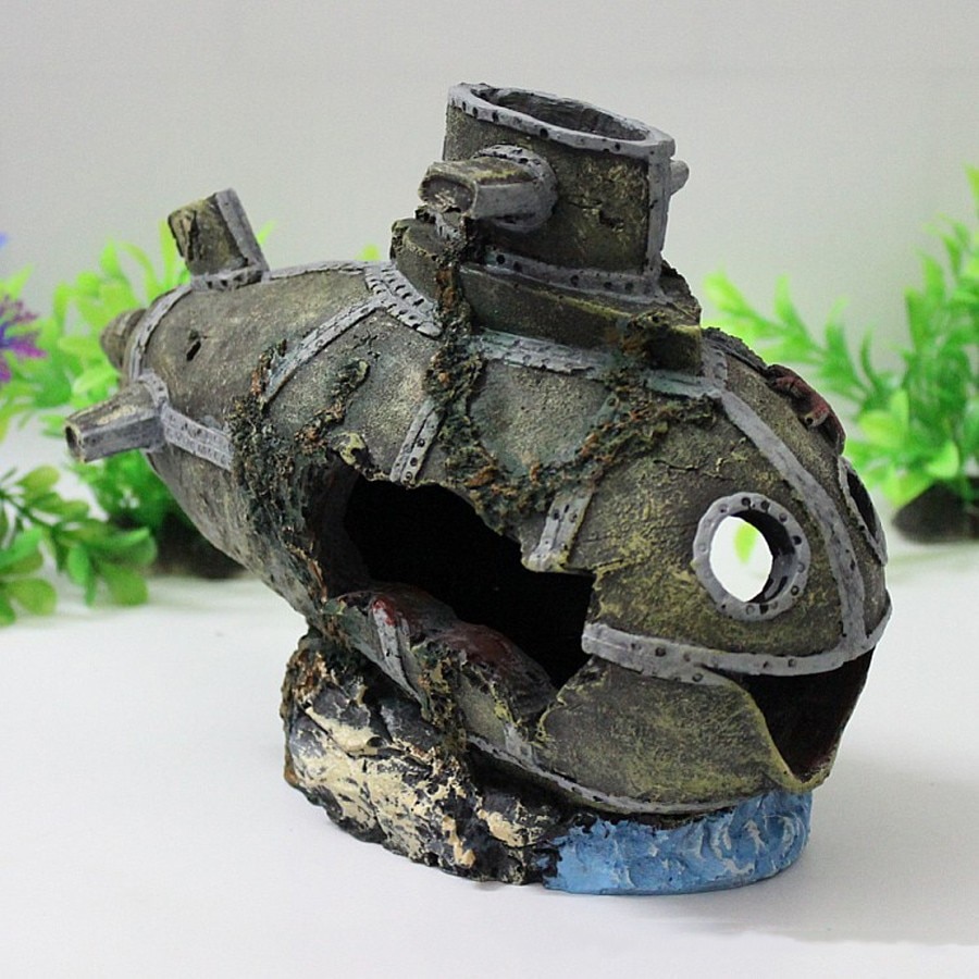 Sunk Submarine Aquarium Decor