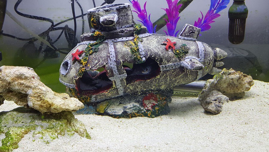 Sunk Submarine Aquarium Decor