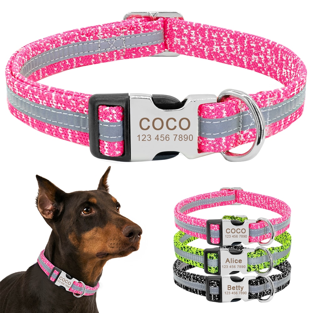 Dog's Reflective Detail Printed Collar