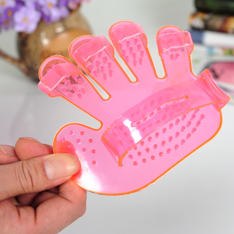 Pink Pet Grooming Glove