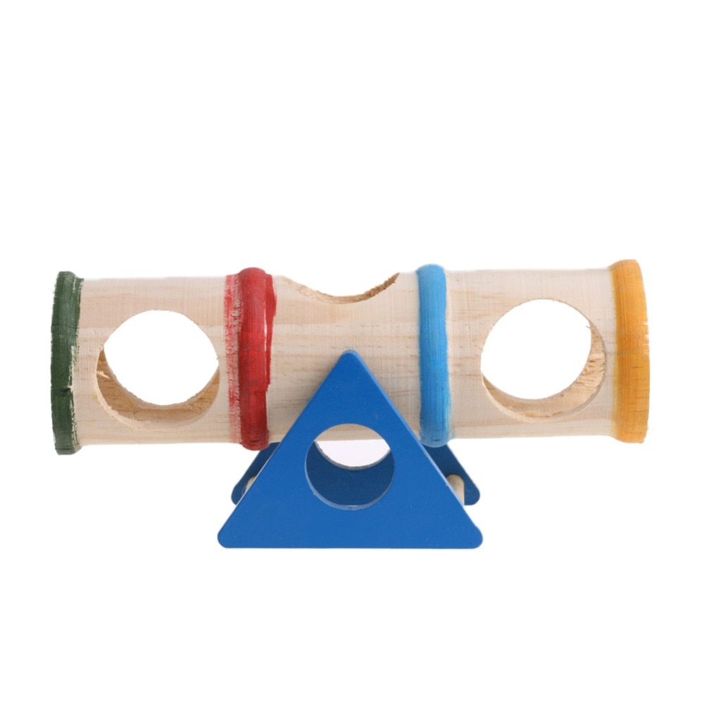 Wooden Seesaw Tube Toy for Small Pets