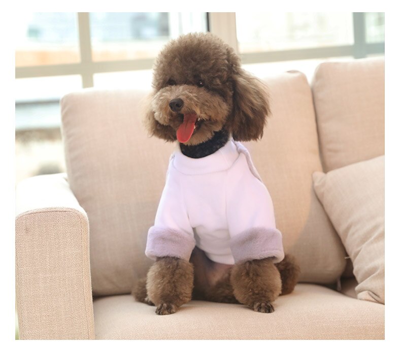 Rabbit Printed Warm Fleece Coat for Small Pets