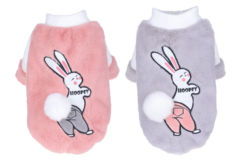 Rabbit Printed Warm Fleece Coat for Small Pets