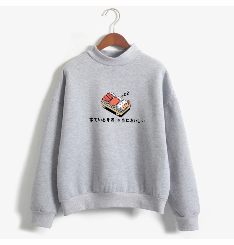 Harajuku Women's Sweatshirt with Sushi Print