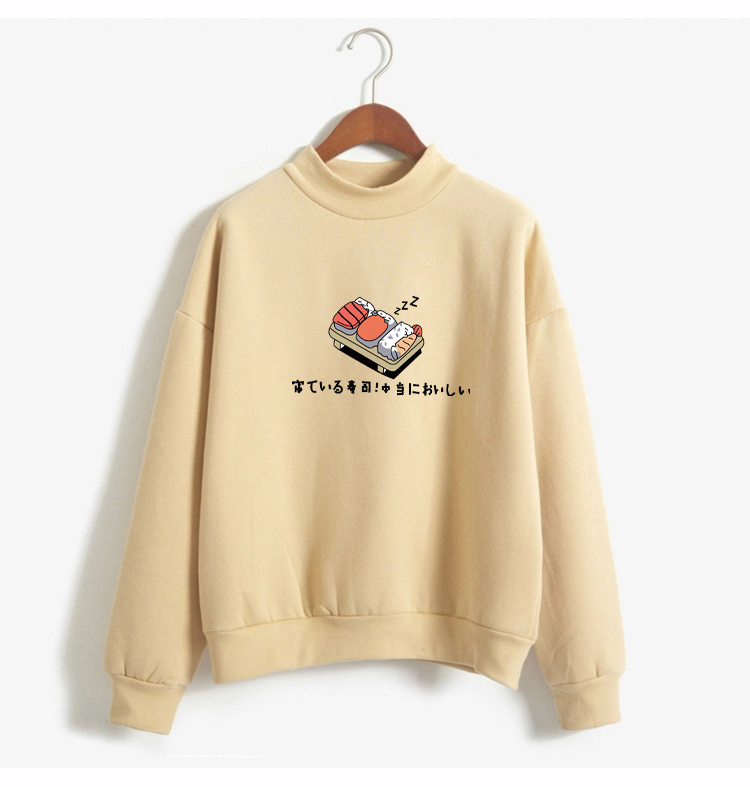 Harajuku Women's Sweatshirt with Sushi Print