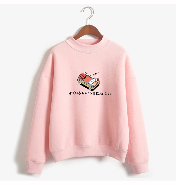 Harajuku Women's Sweatshirt with Sushi Print