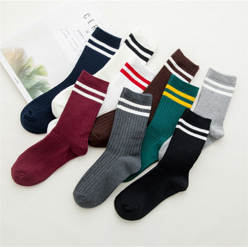 Cute Striped Design Cotton Socks