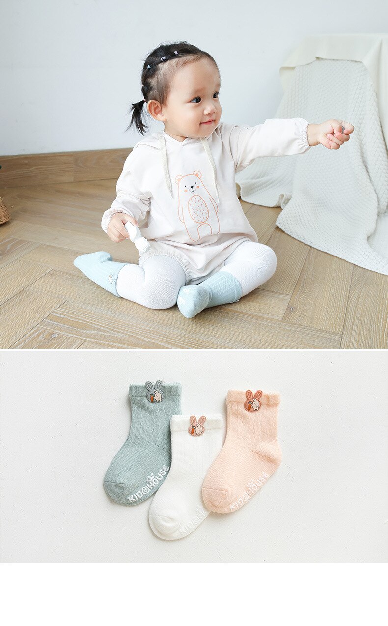 3 Pairs Cute Cartoon Newborn Socks