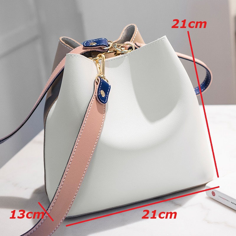 2019 New Designer Women Handbags PU Leather Bucket Shoulder Bags Female Fashion Larger Capacity Crossbody Messenger Bags Girls