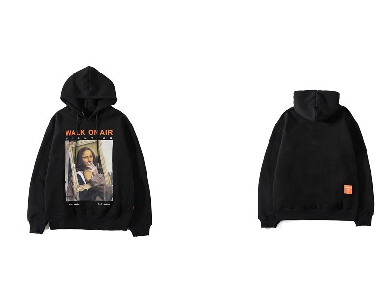 GONTHWID Funny Mona Lisa Smoking Print Fleece Hoodies Pullover Hooded Sweatshirts Harajuku Hip Hop Streetwear Hoodie Casual Tops GONTHWID Funny Mona Lisa Smoking Print Fleece Hoodies Pullover Hooded Sweatshirts Harajuku Hip Hop Streetwear Hoodie Casual Tops