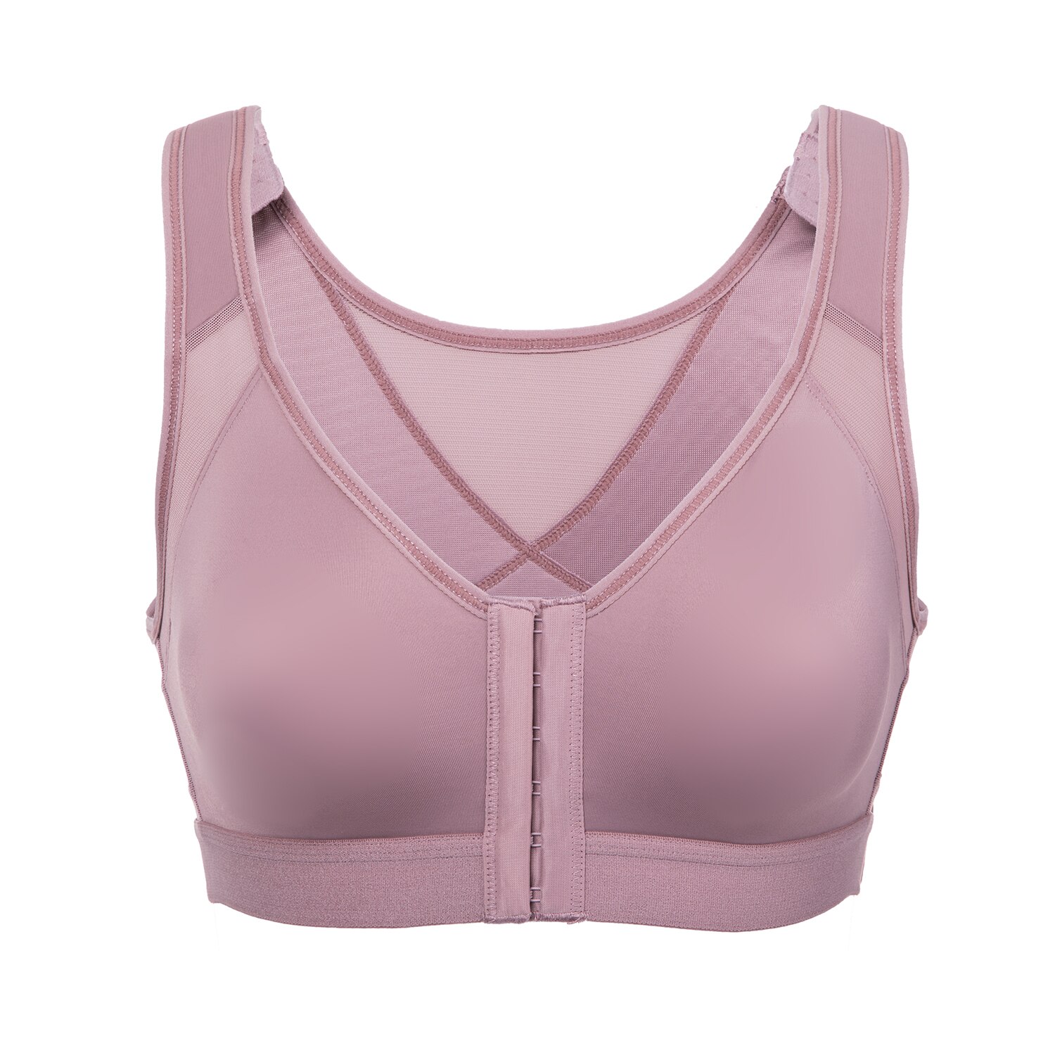 Delimira Women's Full Coverage Wire Free Back Support Front Closure Bra